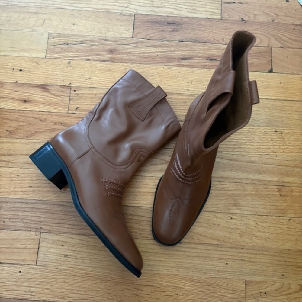 Bibi Lou Brown Leather Western Boots Size 10